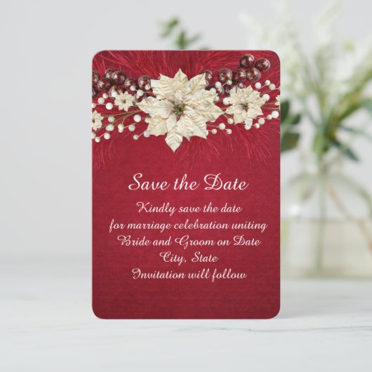 Red Christmas Miracle Save the Date (Stehend Vorderseite)