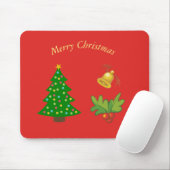 Red Christmas Mouse Pad Mousepad (Mit Mouse)