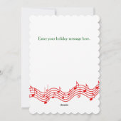 Red Christmas Music Foto Weihnachtskarte Feiertagskarte (Rückseite)