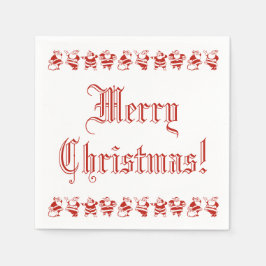 Red Christmas Niedlich Funny Santa Claus Pattern Serviette