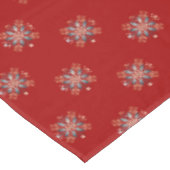 Red Christmas Nordic Folk Snowflake Muster Tischdecke (Schrägansicht)