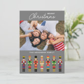 RED CHRISTMAS NUTCRACKER FOTO GREETCARD EINLADUNG (Stehend Vorderseite)