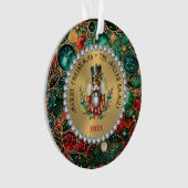 Red Christmas Nutcracker, Glitzer Frame Ornament (Vorderseite)