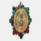 Red Christmas Nutcracker, Glitzer Frame Ornament Karte (Rechts)
