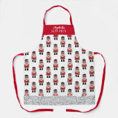 Red Christmas Nutcracker Pattern Schürze (Vorderseite)
