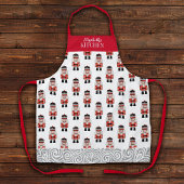 Red Christmas Nutcracker Pattern Schürze