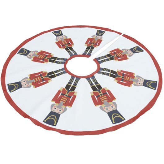 Red Christmas Nutcrackers Polyester Weihnachtsbaumdecke (Schrägansicht)