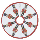 Red Christmas Nutcrackers Polyester Weihnachtsbaumdecke (Vorderseite)