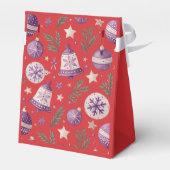 "Red Christmas Ornament and Bell Favor Box" Geschenkschachtel (Rückseite)