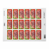 Red Christmas Ornament Bauble  Adressaufkleber (Vorne)