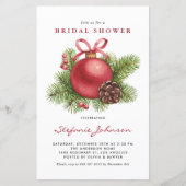 Red Christmas Ornament Bridal Shower Invitation (Vorderseite)