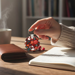 Red Christmas Ornament – Festive Holiday Design Schlüsselanhänger