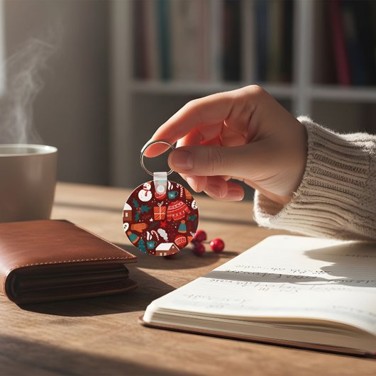 Red Christmas Ornament – Festive Holiday Design Schlüsselanhänger