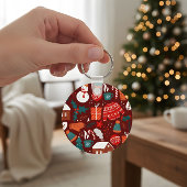 Red Christmas Ornament – Festive Holiday Design Schlüsselanhänger