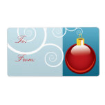 Red Christmas Ornament Gift Labels<br><div class="desc">Red Custom Gift Label Design für Weihnachtskarten Umschläge. © TDSwhite</div>