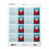 Red Christmas Ornament Gift Labels (Vorne)