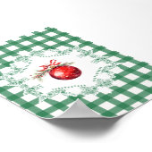 Red Christmas Ornament Green Gingham Holiday Poster (Ecke)