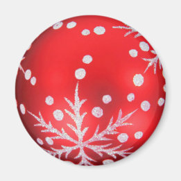 Red Christmas Ornament Magnet