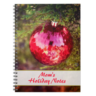 Red Christmas Ornament Notebook Notizblock