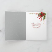 Red Christmas Ornament On Snowy Branch Karte (Innenseite)