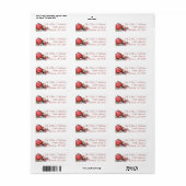 Red Christmas Ornament Return Address Label (Vorne)