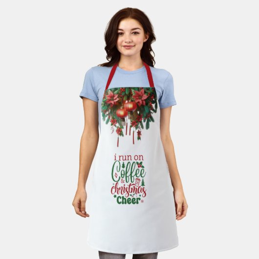 Red Christmas Ornaments and Kitchen Quote Schürze (Getragen)