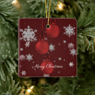 Red Christmas Ornaments Ceramic Ornament