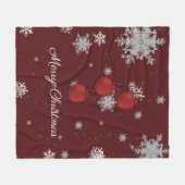 Red Christmas Ornaments Fleece Blanket (Vorderseite (Horizontal))