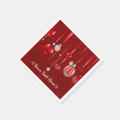 Red Christmas Ornaments Napkins Serviette (Ecke)