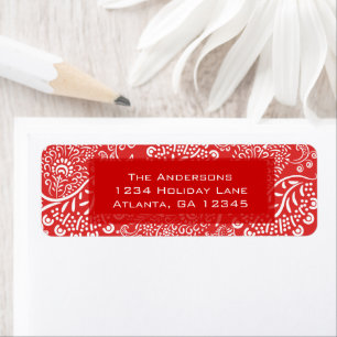 Red Christmas Paisleys Rücksendeadresse