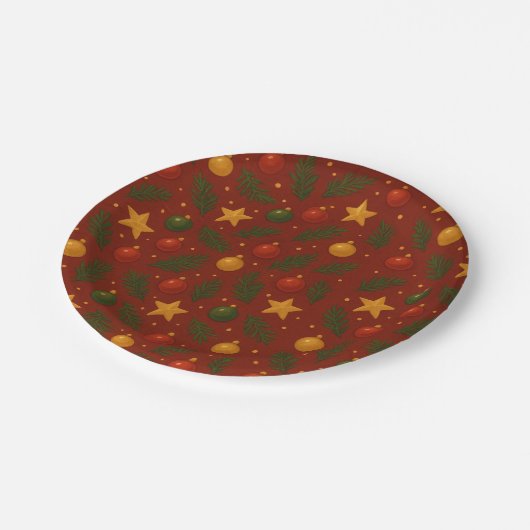 Red Christmas Paper Teller - Classic Holiday Party (Schrägansicht)