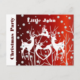 Red Christmas Party Einladung Ankündigung Postcard