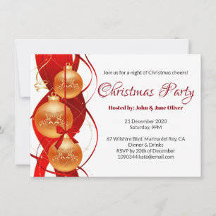 Red Christmas Party Holiday Cheers Classic Einladung