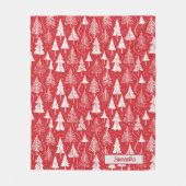 Red Christmas Pattern#6 ID1009 Fleecedecke (Vorderseite)
