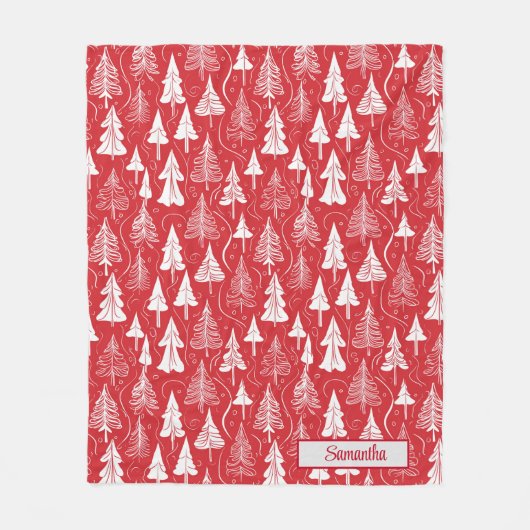 Red Christmas Pattern#6 ID1009 Fleecedecke (Vorderseite)