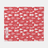 Red Christmas Pattern#6 ID1009 Fleecedecke (Vorderseite (Horizontal))