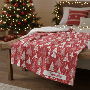 Red Christmas Pattern#6 ID1009 Fleecedecke