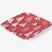 Red Christmas Pattern#6 ID1009 Pappteller (Gewinkelt)