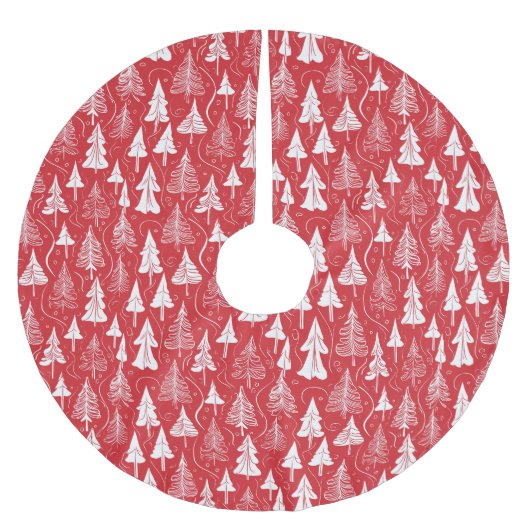 Red Christmas Pattern#6 ID1009 Polyester Weihnachtsbaumdecke (Vorderseite)