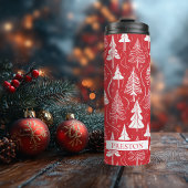 Red Christmas Pattern#6 ID1009 Thermosbecher