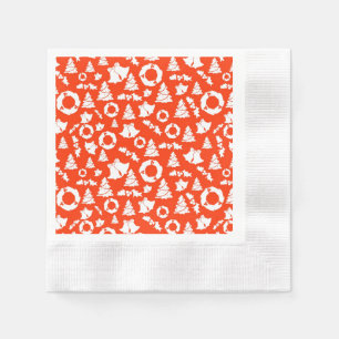 Red Christmas Pattern Cocktail Papier Napkin Cockt Serviette