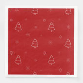 Red Christmas Pattern. Festliche Bäume und Schneef Serviette (Vorderseite)
