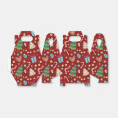 Red Christmas Pattern Gabled Party Favor Gift Box Geschenkschachtel (Ungefaltet)