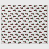 Red Christmas Pattern Geschenkpapier (Flach)