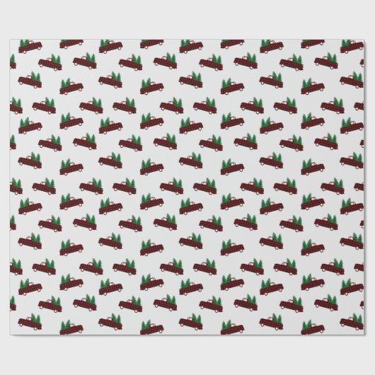 Red Christmas Pattern Geschenkpapier (Flach)