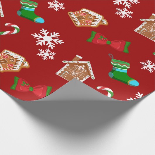 Red Christmas Pattern Geschenkpapier (Ecke)