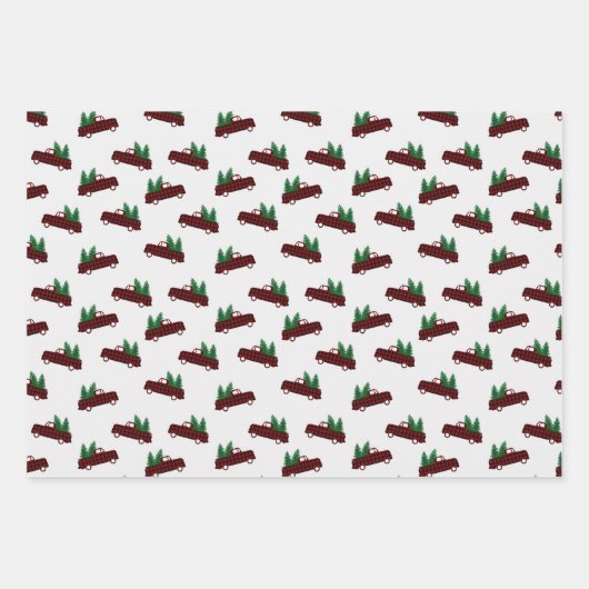 Red Christmas Pattern Geschenkpapier Set (Vorderseite 2)