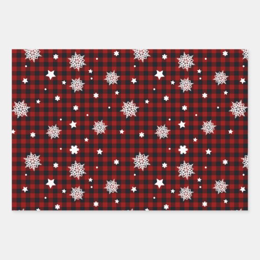 Red Christmas Pattern Geschenkpapier Set (Vorderseite 2)
