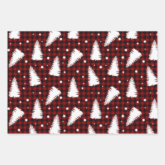 Red Christmas Pattern Geschenkpapier Set (Vorderseite)