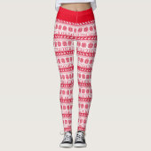 Red Christmas Pattern Leggings (Vorderseite)
